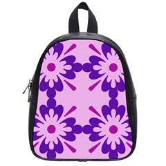 Pink And Purple Flowers Pattern School Bag (small) by shoopshirt