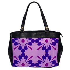 Pink And Purple Flowers Pattern Oversize Office Handbag by shoopshirt