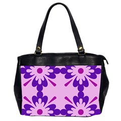 Pink And Purple Flowers Pattern Oversize Office Handbag (2 Sides) by shoopshirt