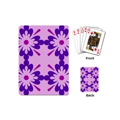 Pink And Purple Flowers Pattern Playing Cards Single Design (mini) by shoopshirt