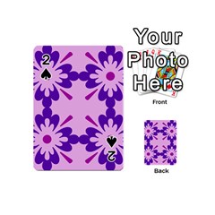 Pink And Purple Flowers Pattern Playing Cards 54 Designs (mini) by shoopshirt