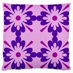 Pink And Purple Flowers Pattern Large Cushion Case (two Sides)