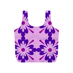 Pink And Purple Flowers Pattern Full Print Recycle Bag (s) by shoopshirt