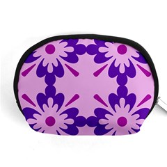 Pink And Purple Flowers Pattern Accessory Pouch (medium) by shoopshirt