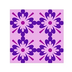 Pink And Purple Flowers Pattern Square Satin Scarf (30  X 30 ) by shoopshirt