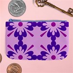 Pink And Purple Flowers Pattern Large Coin Purse Front