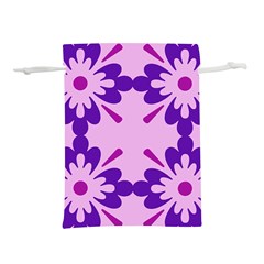 Pink And Purple Flowers Pattern Lightweight Drawstring Pouch (m) by shoopshirt