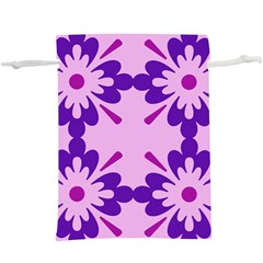 Pink And Purple Flowers Pattern Lightweight Drawstring Pouch (xl) by shoopshirt