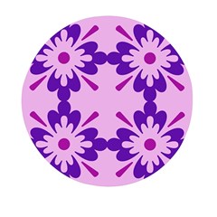 Pink And Purple Flowers Pattern Mini Round Pill Box (pack Of 5) by shoopshirt