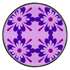 Pink And Purple Flowers Pattern Wireless Fast Charger(black) by shoopshirt