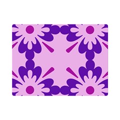 Pink And Purple Flowers Pattern Premium Plush Fleece Blanket (mini) by shoopshirt