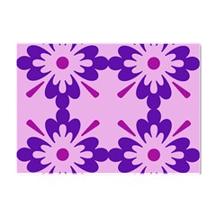 Pink And Purple Flowers Pattern Crystal Sticker (a4)