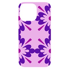 Pink And Purple Flowers Pattern Iphone 14 Pro Max Black Uv Print Case by shoopshirt