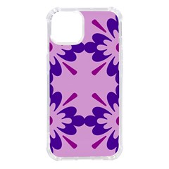 Pink And Purple Flowers Pattern Iphone 14 Tpu Uv Print Case by shoopshirt