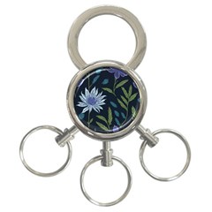 Abstract Floral- Ultra-stead Pantone Fabric 3-ring Key Chain