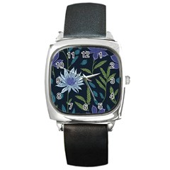 Abstract Floral- Ultra-stead Pantone Fabric Square Metal Watch by shoopshirt