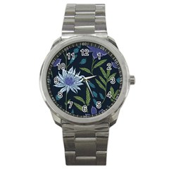 Abstract Floral- Ultra-stead Pantone Fabric Sport Metal Watch by shoopshirt