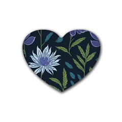 Abstract Floral- Ultra-stead Pantone Fabric Rubber Heart Coaster (4 Pack) by shoopshirt