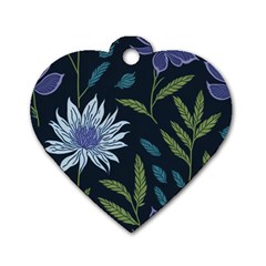 Abstract Floral- Ultra-stead Pantone Fabric Dog Tag Heart (one Side) by shoopshirt