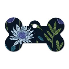 Abstract Floral- Ultra-stead Pantone Fabric Dog Tag Bone (two Sides) by shoopshirt