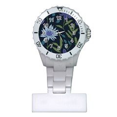 Abstract Floral- Ultra-stead Pantone Fabric Plastic Nurses Watch by shoopshirt