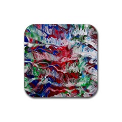 Abstract Waves Rubber Coaster (square) by kaleidomarblingart