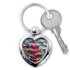 Abstract Waves Key Chain (heart) by kaleidomarblingart