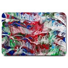 Abstract Waves Large Doormat by kaleidomarblingart