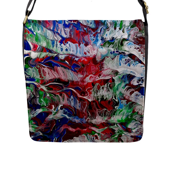 Abstract waves Flap Closure Messenger Bag (L)