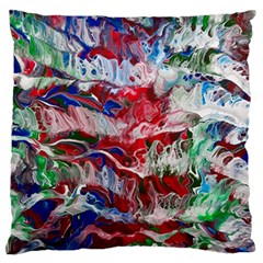 Abstract Waves Large Premium Plush Fleece Cushion Case (one Side)