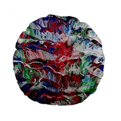 Abstract Waves Standard 15  Premium Flano Round Cushions by kaleidomarblingart