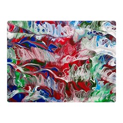 Abstract Waves Two Sides Premium Plush Fleece Blanket (mini) by kaleidomarblingart