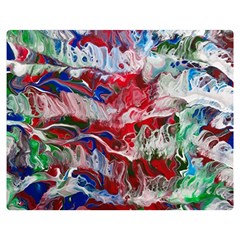 Abstract Waves Two Sides Premium Plush Fleece Blanket (medium) by kaleidomarblingart