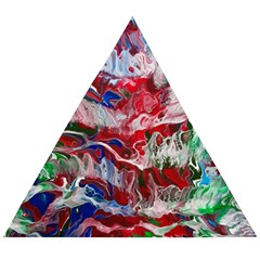 Abstract Waves Wooden Puzzle Triangle by kaleidomarblingart