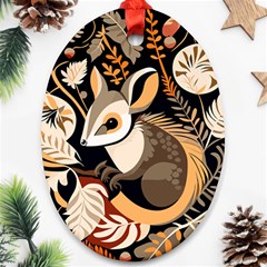 Vintage Possum Pattern Ornament (oval)