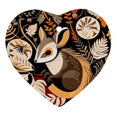 Vintage Possum Pattern Ornament (heart) by Valentinaart