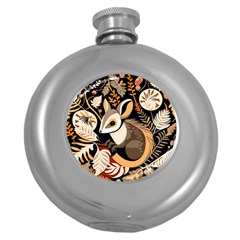 Vintage Possum Pattern Round Hip Flask (5 Oz) by Valentinaart