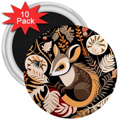 Vintage Possum Pattern 3  Magnets (10 Pack)  by Valentinaart