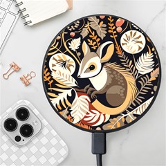 Vintage Possum Pattern Wireless Fast Charger(black) by Valentinaart