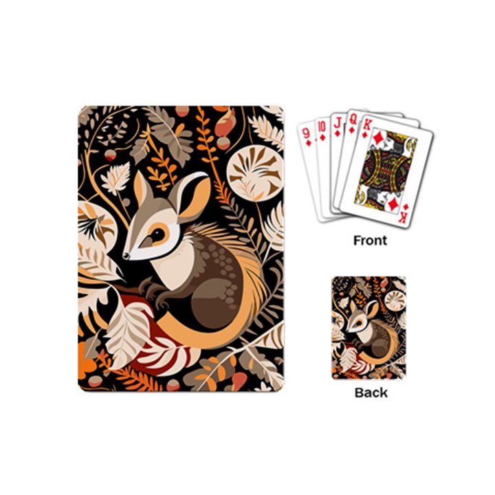 Vintage Possum Pattern Playing Cards Single Design (Mini)