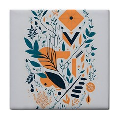 Pattern Flowers Design Nature Tile Coaster by uniart180623