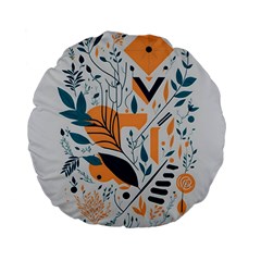 Pattern Flowers Design Nature Standard 15  Premium Flano Round Cushions by uniart180623