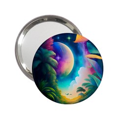 Jungle Moon Light Plants Space 2 25  Handbag Mirrors by uniart180623