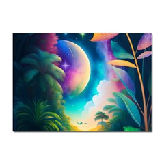 Jungle Moon Light Plants Space Sticker A4 (100 Pack) by uniart180623