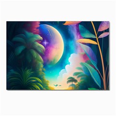 Jungle Moon Light Plants Space Postcards 5  X 7  (pkg Of 10) by uniart180623