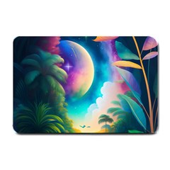 Jungle Moon Light Plants Space Small Doormat by uniart180623