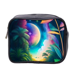 Jungle Moon Light Plants Space Mini Toiletries Bag (two Sides) by uniart180623