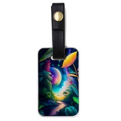 Jungle Moon Light Plants Space Luggage Tag (one Side) by uniart180623