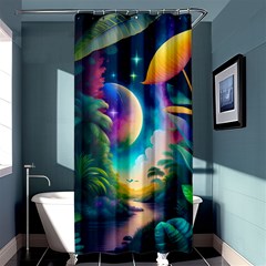 Jungle Moon Light Plants Space Shower Curtain 36  X 72  (stall)  by uniart180623