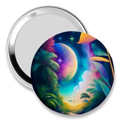 Jungle Moon Light Plants Space 3  Handbag Mirrors by uniart180623